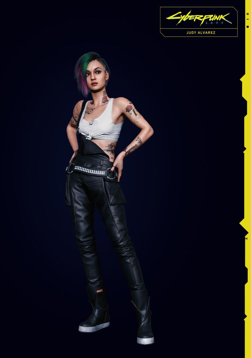 《赛博朋克2077》分享人物设定图:外表酷酷的小姐姐竟是顶尖的超梦