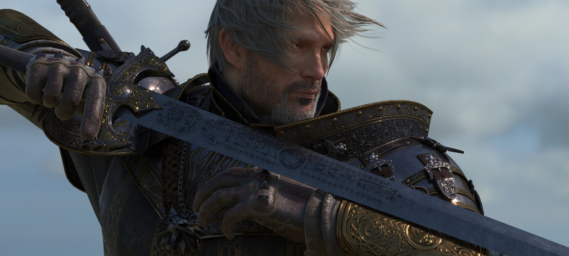 网友自制"拔叔"版白狼杰洛特渲染图,视觉效果炸裂